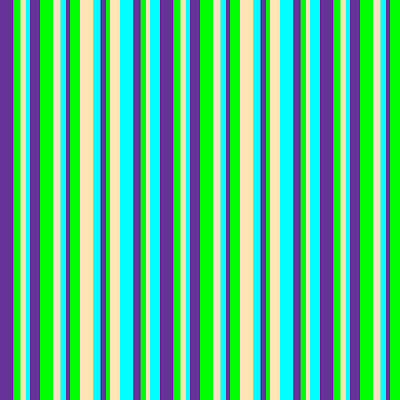 [ Thumbnail: Purple, Lime, Beige, and Aqua Colored Pattern of Stripes Acrylic Print ]