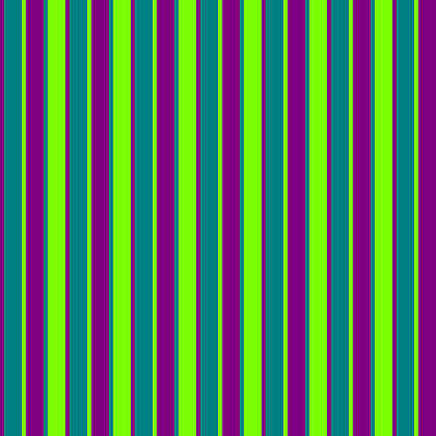 [ Thumbnail: Purple, Teal, and Green Colored Stripes/Lines Pattern Poster ]