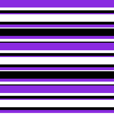 [ Thumbnail: Purple, White, and Black Colored Striped Pattern Shower Curtain ]