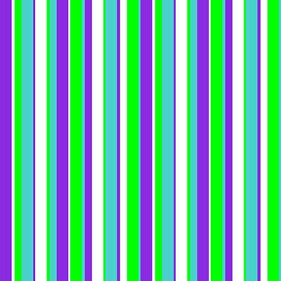[ Thumbnail: Purple, White, Lime, and Turquoise Colored Lined Pattern Duvet Cover ]