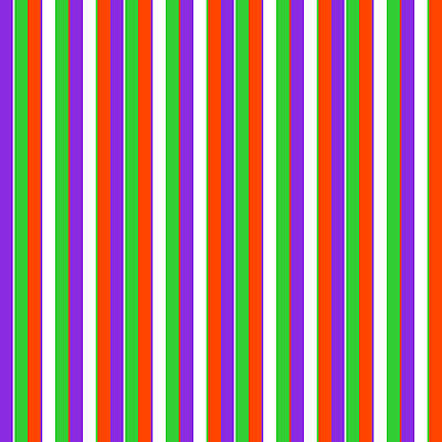 [ Thumbnail: Purple, White, Lime Green, and Red Colored Stripes Pattern Acrylic Print ]