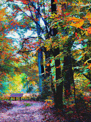 Wall Art - Painting - Quiet Autumn Path by Rod Whyte