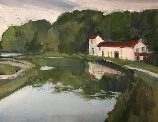 Quiet French canal upcoming storm by Nadene Kranz Quiet French canal upcoming storm by Nadene Kranz
