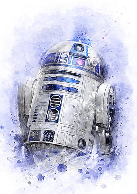 Star Wars R2D2 Aquarell Druck R2D2 Film Wand Kunst Malerei Star