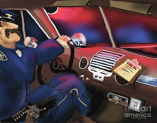 Wall Art - Digital Art - Radio Car Duty by Doug Gist