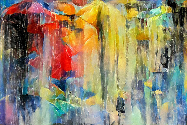 Raining In The City Abstract Mixed Media by Sandi OReilly Raining In The City Abstract Mixed Media by Sandi OReilly
