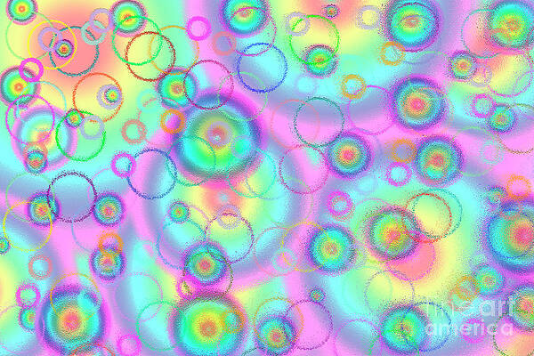 Wall Art - Digital Art - Rainbow Circles Abstract 1 Andee Design 2020 by Andee Design