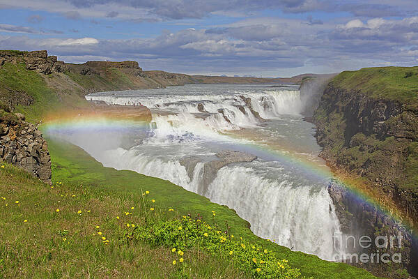 Wall Art - Photograph - Rainbow over Gullfoss Waterfall, Iceland by Arterra Picture Library