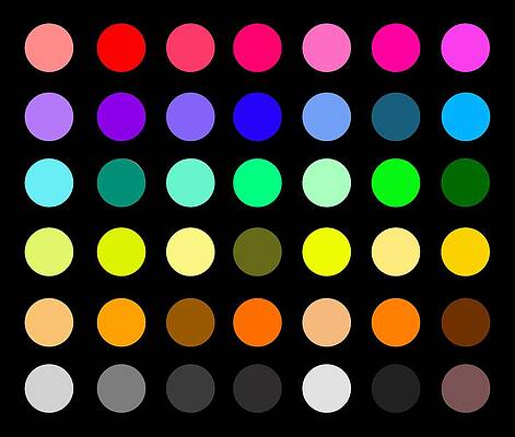 Rainbow Polkadot on Black by Marianna Mills Rainbow Polkadot on Black by Marianna Mills