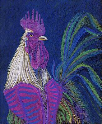 Raspberry Divine, Roosters in Drag Series - commisions accepted by Cynthia Sampson