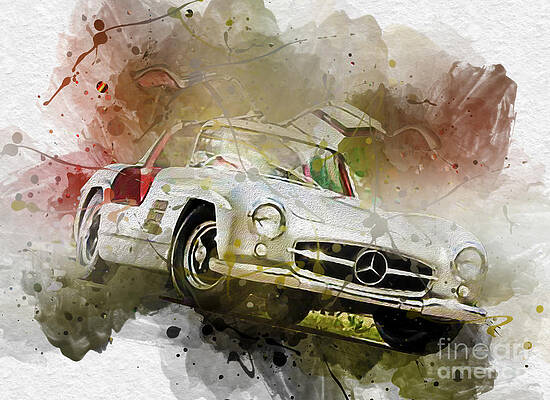 300 Sl Drawings for Sale - Pixels Merch