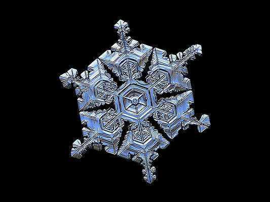 Wall Art - Photograph - Real snowflake - 05-Feb-2018 - 18b by Alexey Kljatov