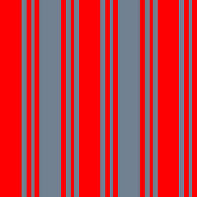 [ Thumbnail: Red and Slate Gray Colored Lines/Stripes Pattern Art Print ]