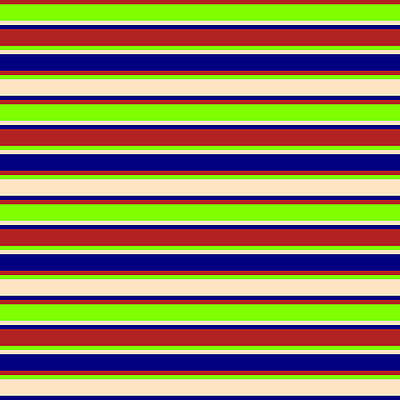 [ Thumbnail: Red, Chartreuse, Bisque, and Blue Colored Striped Pattern Duvet Cover ]