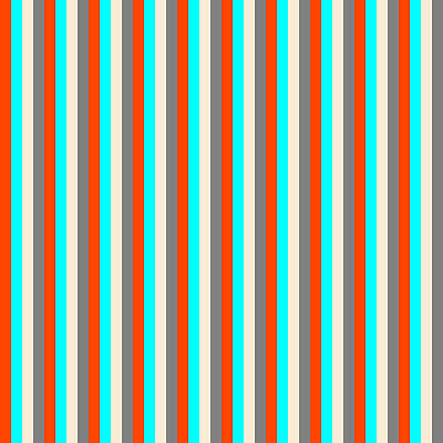 [ Thumbnail: Red, Cyan, Beige, and Gray Colored Stripes/Lines Pattern Jigsaw Puzzle ]