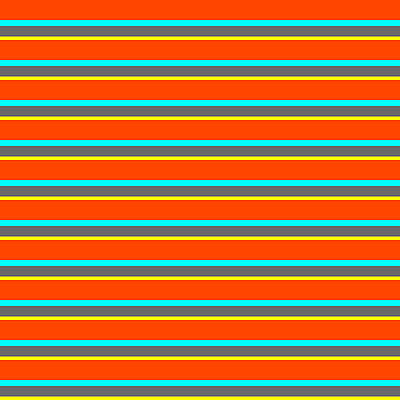 [ Thumbnail: Red, Cyan, Dim Grey, and Yellow Colored Lines/Stripes Pattern Art Print ]