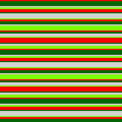 [ Thumbnail: Red, Dark Green, Light Gray, and Chartreuse Colored Pattern of Stripes Acrylic Print ]