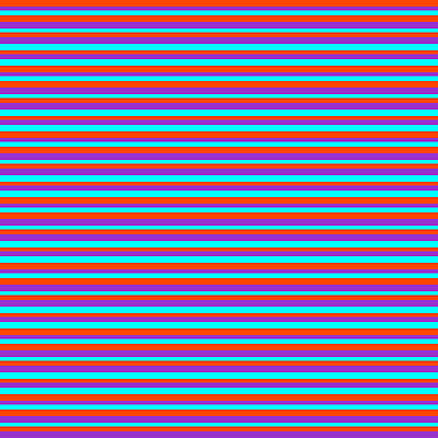 [ Thumbnail: Red, Dark Orchid, and Cyan Colored Lines/Stripes Pattern Poster ]
