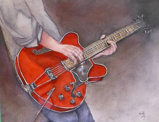 Red Electric Guitar by Kelly Mills Red Electric Guitar by Kelly Mills