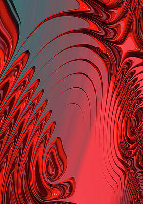 Wall Art - Digital Art - Red Fractal Modern Abstract Math Art by Matthias Hauser