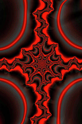 Wall Art - Digital Art - Red Glow 03 Abstract Fractal Art by Matthias Hauser