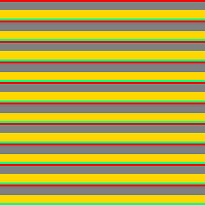 [ Thumbnail: Red, Gray, Yellow, and Green Colored Striped Pattern Acrylic Print ]