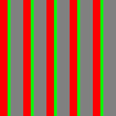 [ Thumbnail: Red, Lime, and Grey Colored Stripes/Lines Pattern Acrylic Print ]
