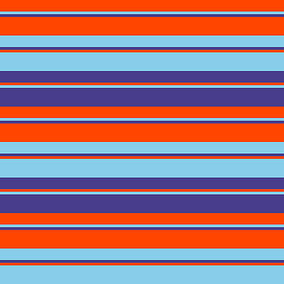 [ Thumbnail: Red, Sky Blue, and Dark Slate Blue Colored Striped/Lined Pattern Poster ]