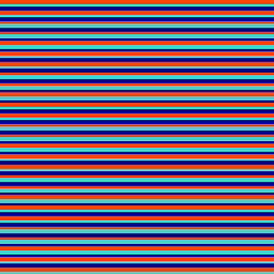 [ Thumbnail: Red, Turquoise, and Dark Blue Colored Lined Pattern Duvet Cover ]