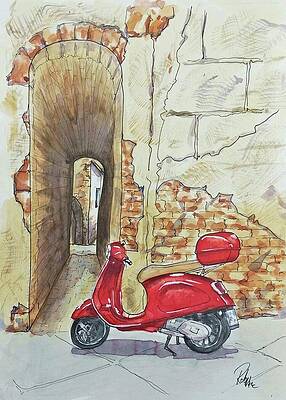 Red Vespa by Robert McMahon