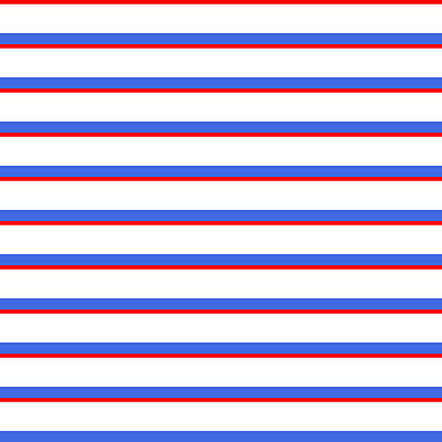 [ Thumbnail: Red, White, and Royal Blue Colored Striped/Lined Pattern Wood Print ]