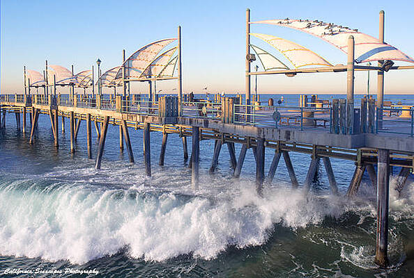 Redondo Pier with Surf by California Seascapes Photography