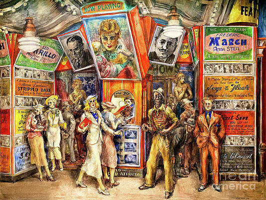 Wall Art - Painting - Remastered Art Twenty Cent Movie by Reginald Marsh 20240112 by Reginald Marsh