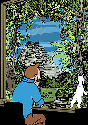 Peinture Sur Toile Les Aventures De Tintin, Tableau Mural, Affiche De  Tintin, Impression Artistique, Décoration De Chambre D'Enfant, Dessin Animé  40*40cm