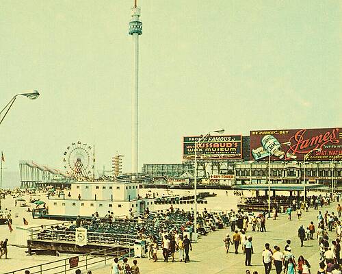 Wall Art - Photograph - Retro Atlantic City Boardwalk Vintage Coastal Vibes and Classic Seaside Charm by Bob Pardue