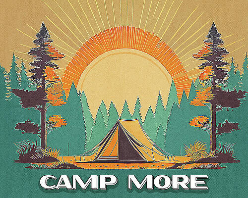 Wall Art - Digital Art - Retro Camp Tent Poster by Dan Sproul