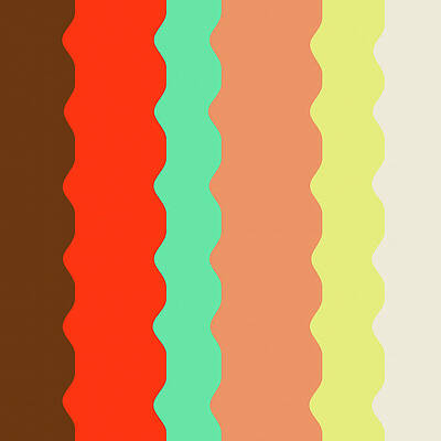 Wall Art - Painting - Retro Colored Curvy Stripes Abstract Pattern by Shelli Fitzpatrick
