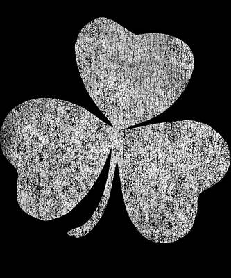 Wall Art - Digital Art - Retro Distressed Shamrock by Flippin Sweet Gear