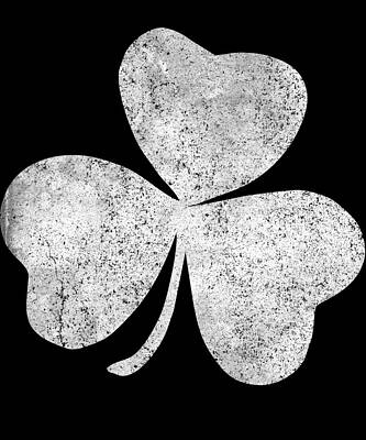 Wall Art - Digital Art - Retro Distressed Shamrock St Patricks Day by Flippin Sweet Gear