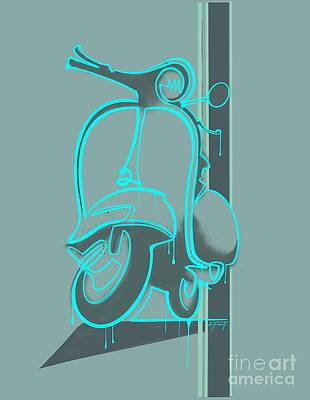 retro graffiti vespa scooter by Sassan Filsoof retro graffiti vespa scooter by Sassan Filsoof