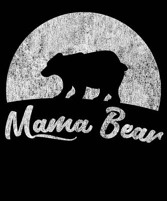 Wall Art - Digital Art - Retro Mama Bear by Flippin Sweet Gear