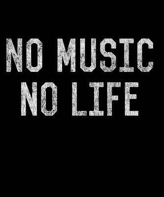 Wall Art - Digital Art - Retro No Music No Life by Flippin Sweet Gear