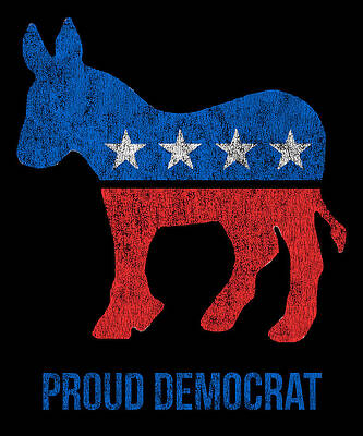 Wall Art - Digital Art - Retro Proud Democrat by Flippin Sweet Gear