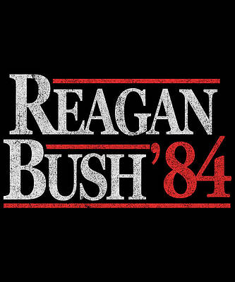 Wall Art - Digital Art - Retro Reagan Bush 1984 by Flippin Sweet Gear