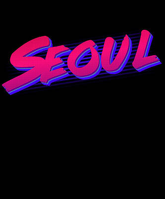 Wall Art - Digital Art - Retro Seoul Korea by Flippin Sweet Gear