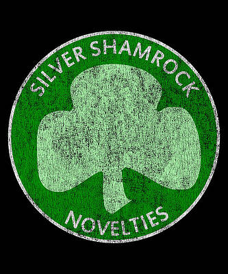 Wall Art - Digital Art - Retro Silver Shamrock Novelties by Flippin Sweet Gear