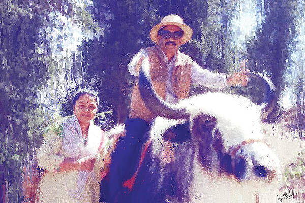 Wall Art - Painting - Ride on a Yak by Gradify Creations