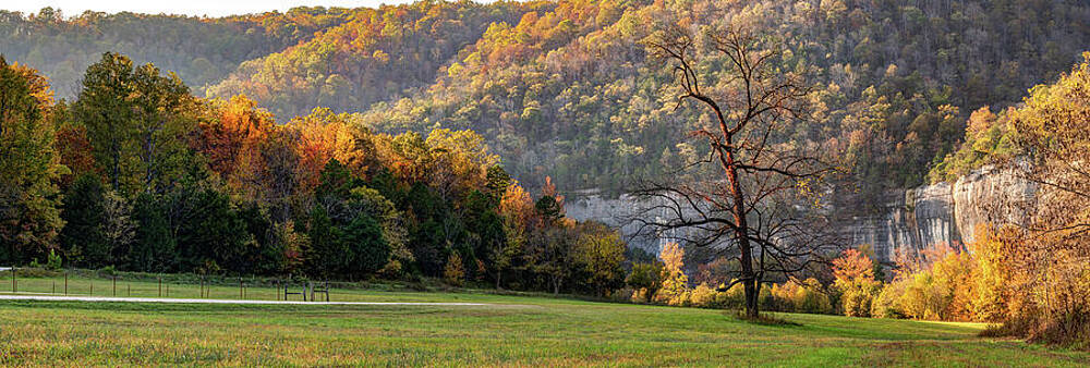 Wall Art - Photograph - Roark Bluff Autumn Panorama In The Ozark Mountains by Gregory Ballos