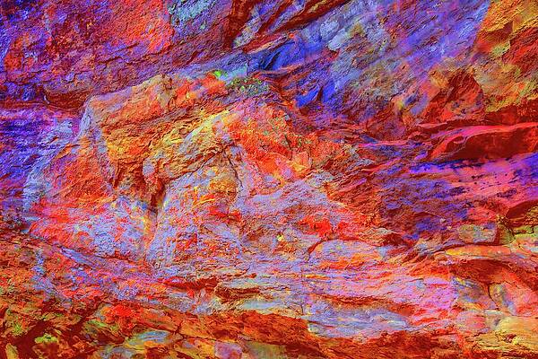 Wall Art - Digital Art - Rock with lichen abstract by Bruce Block