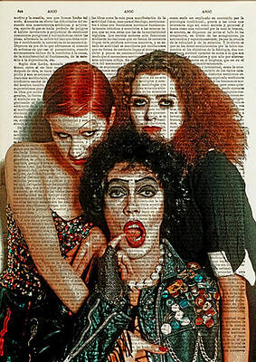 Rocky horror picture show, goth, horror, cult classic, acrylic painting